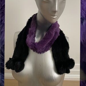 Luxurious Purple Vintage FUR Scarf